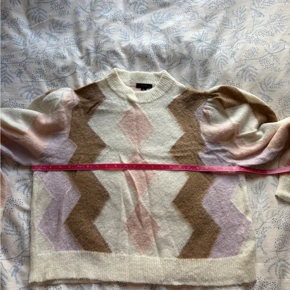 J Crew Diamond Check Pastel Sweater - Picture 7 of 10